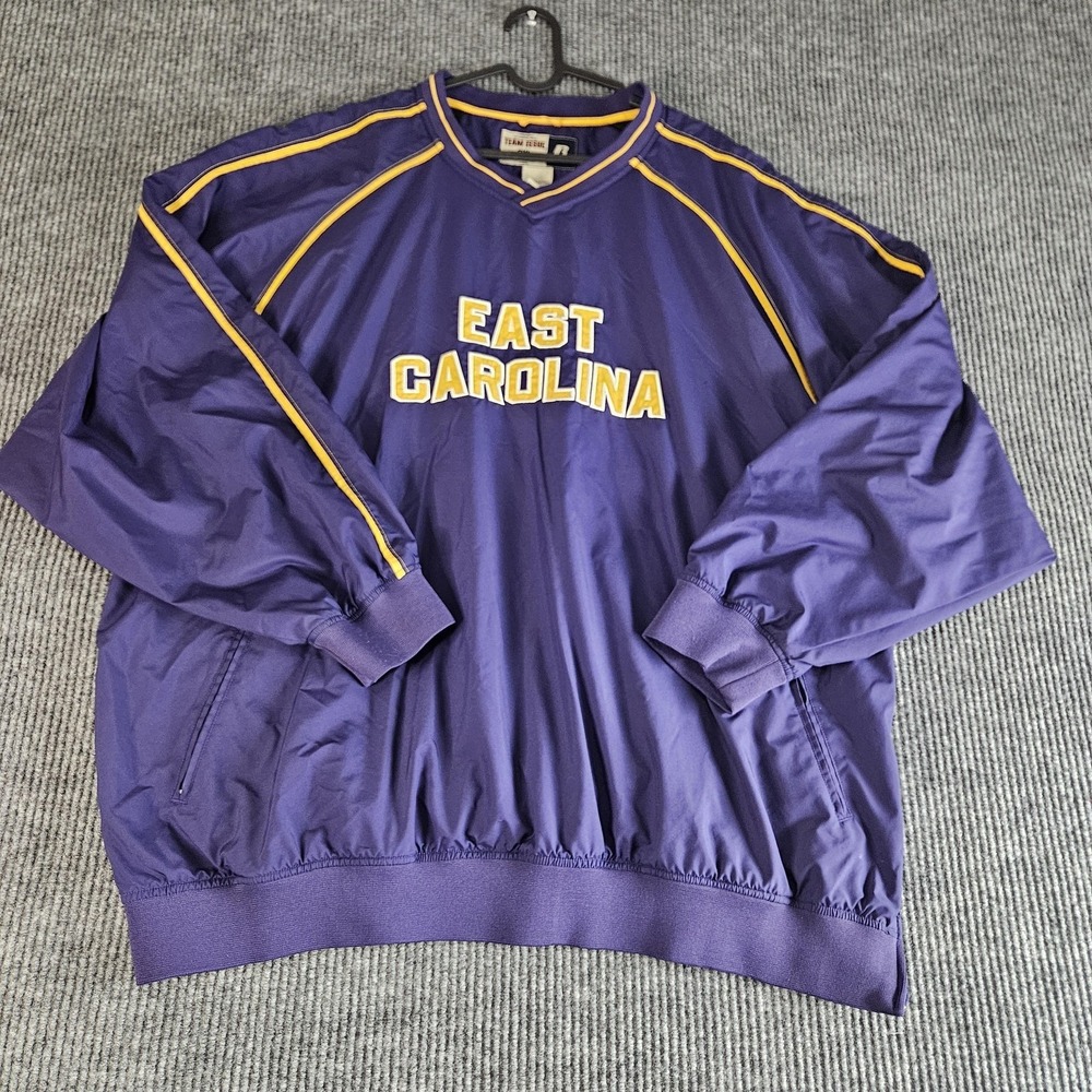 East Carolina Shirt Mens‎ 3XL Purple Pullover Windbreaker NCAA Football Russell